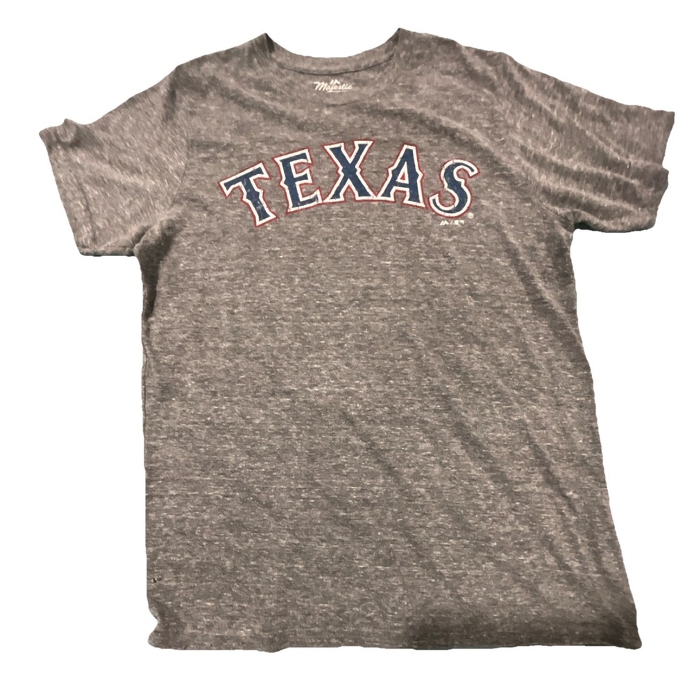 MLB Texas Rangers Vintage Look T Shirt Mens Medium Gray Official Merchandise